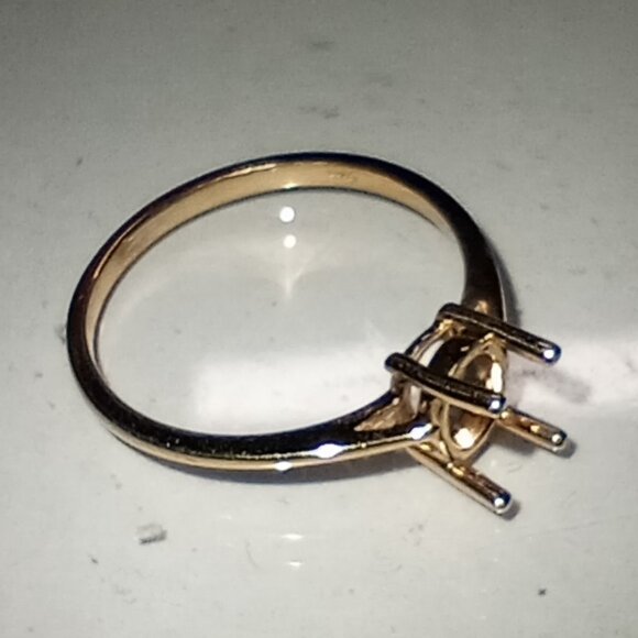 Two (2) 14Kt Yellow Gold 6x4mm Oval 4-Prong Ring Casting - Picture 1 of 5